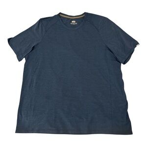 REI Co-op Performance T-Shirt Mens TALL XXL Blue Running Crew Neck Hiking EUC